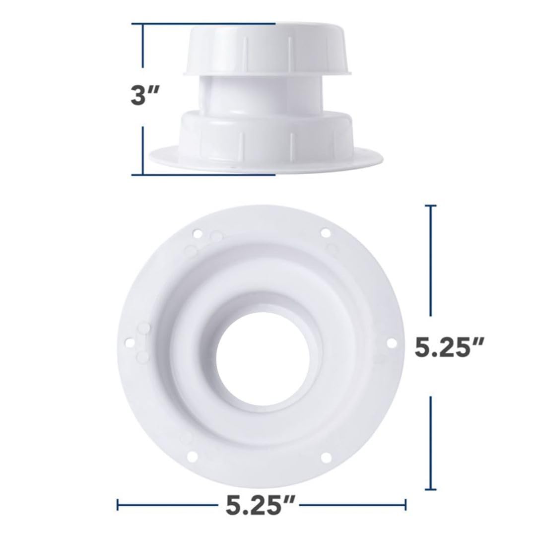 RV Plumbing Vent Caps 2 Pcs White Plastic Q148863