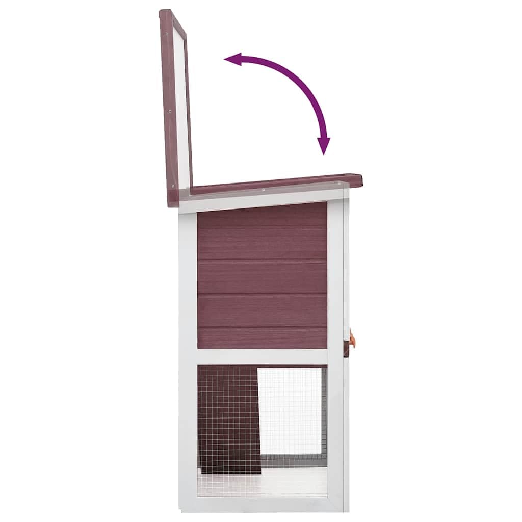 Outdoor Wooden 2-Tier Rabbit Hutch with Tray K363111