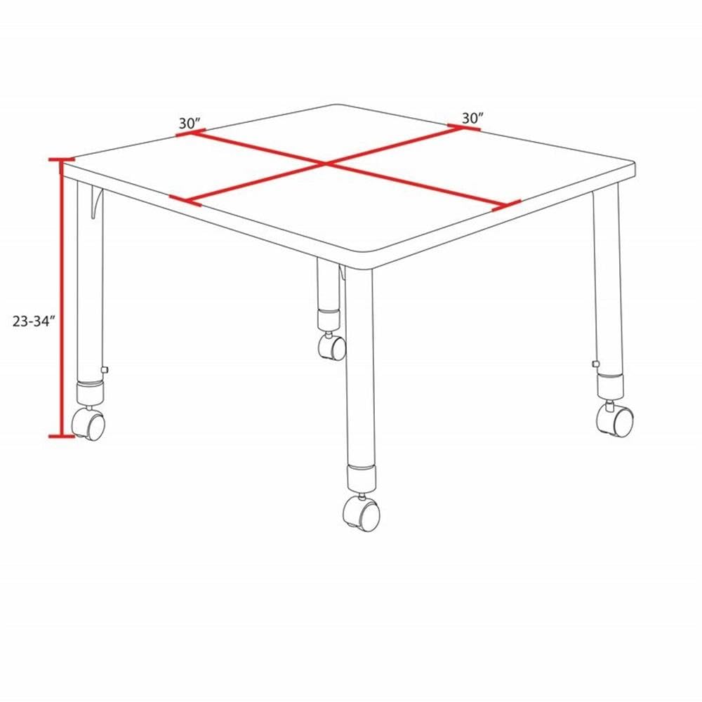 Square Mobile Table & 4 Stack Chairs A544