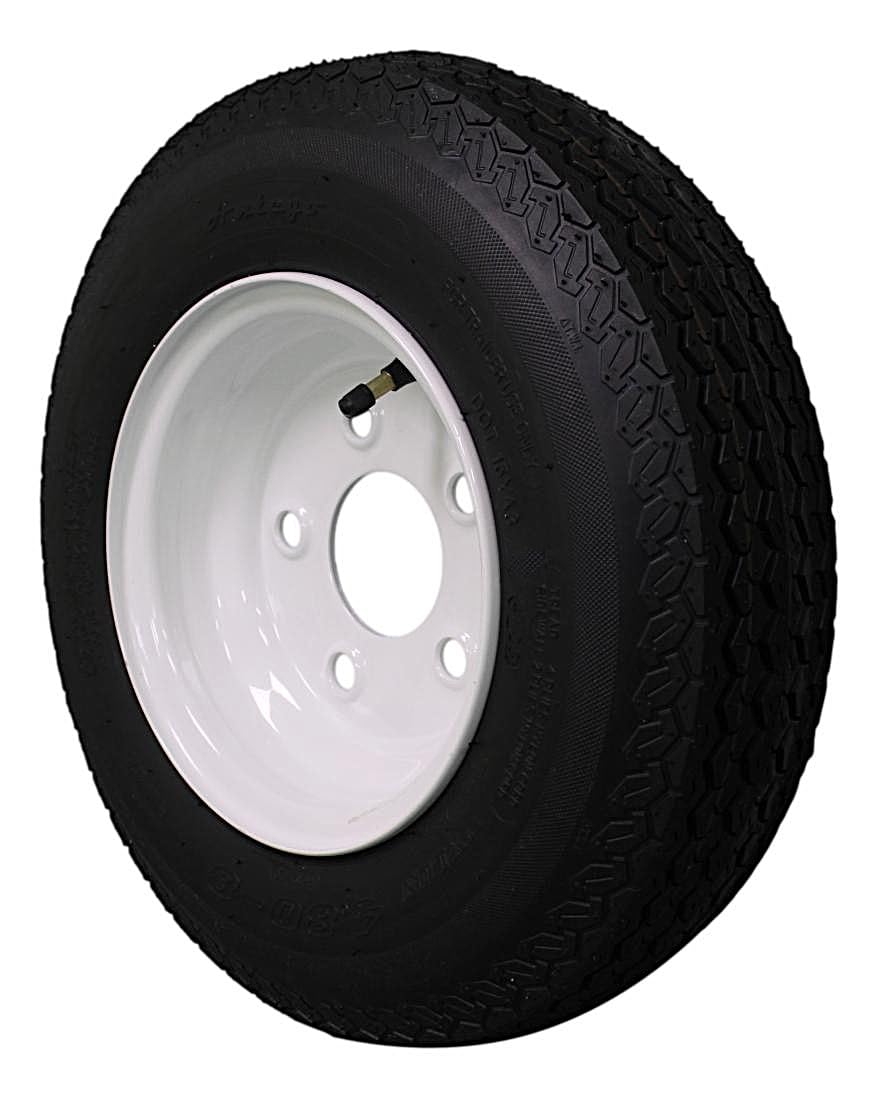 8 Trailer Tire & Wheel, Load Range C, 5 Lug White, 1 Pack M243529