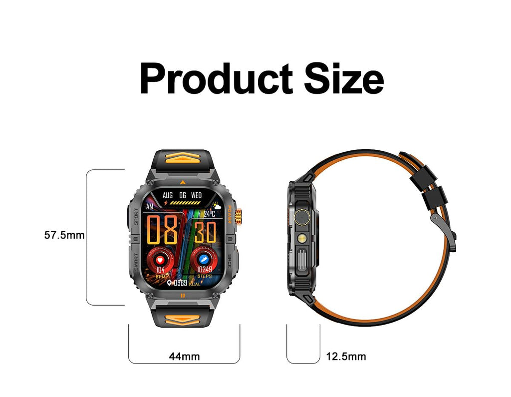 Military Smart Watch with Bluetooth Calling, Heart Rate Monitor, Sleep Tracking, Camouflage Green Y3465