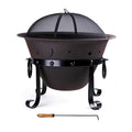 Cast Iron Round Fire Pit with Mesh Screen & Poker V142737