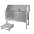 Stainless Steel Dog Washing Station Tub with Sliding Door and Telescopic Faucet A7088