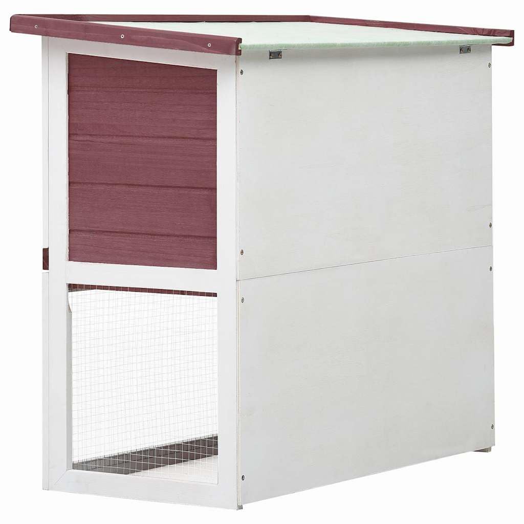 Outdoor Wooden 2-Tier Rabbit Hutch with Tray K363111
