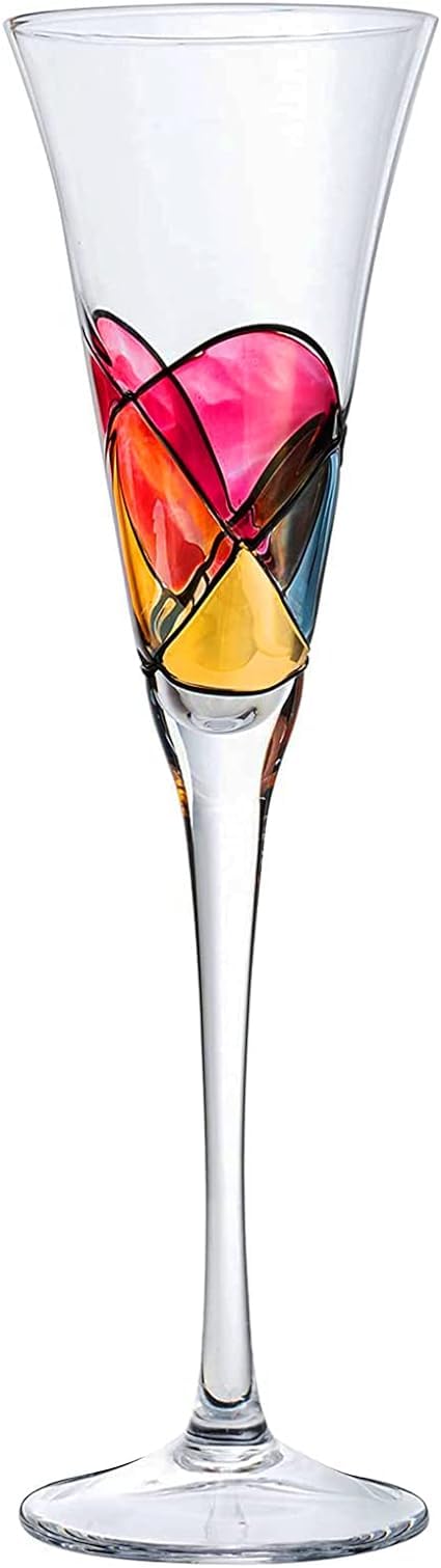 Hand Painted Martini Champagne Cocktail Glasses 2 Set B591526