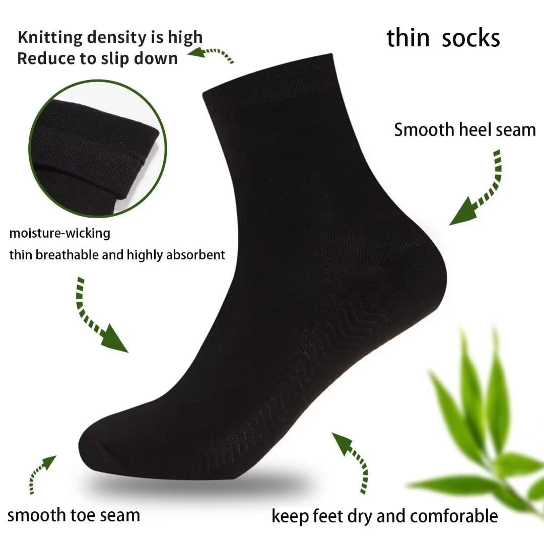 Bamboo Low Quarter Thin Ankle Socks 6 Pairs S46345