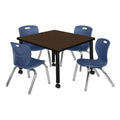 Square Mobile Table & 4 Stack Chairs A544