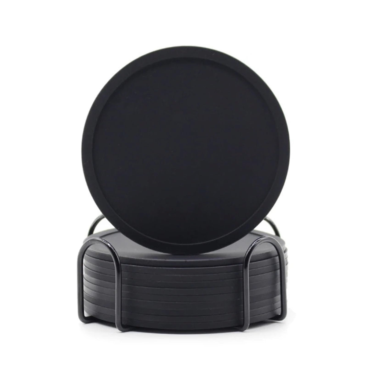 32 Pc Black Silicone Coasters I503643