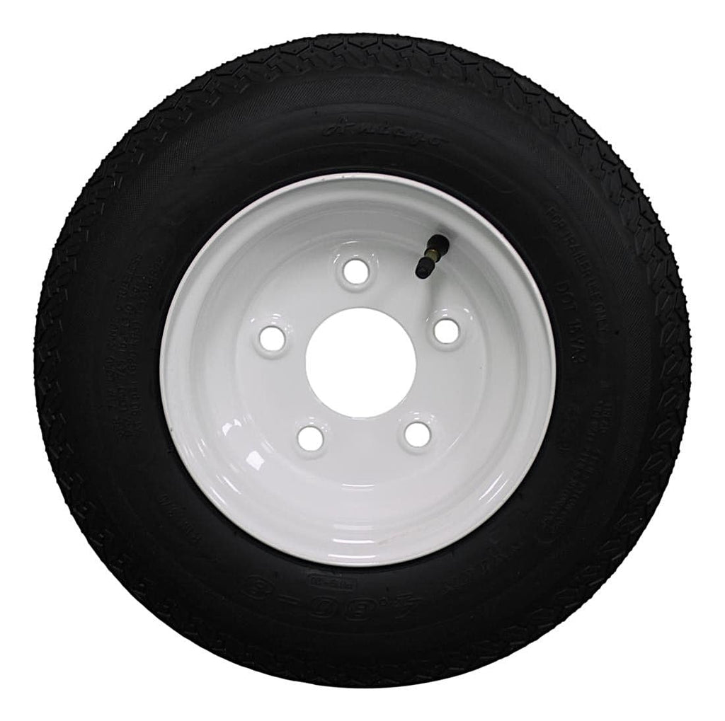 8 Trailer Tire & Wheel, Load Range C, 5 Lug White, 1 Pack M243529