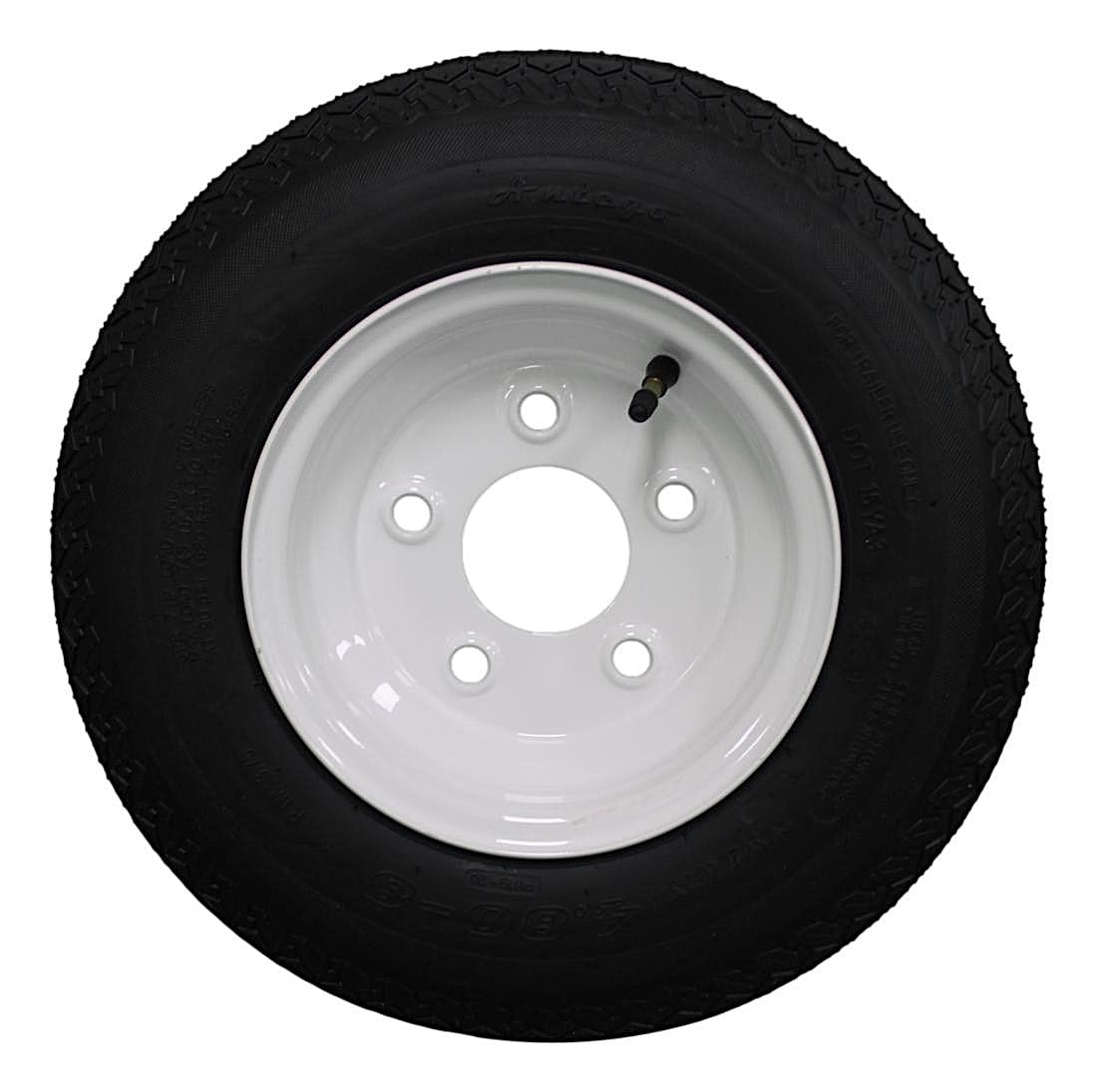 8 Trailer Tire & Wheel, Load Range C, 5 Lug White, 1 Pack M243529