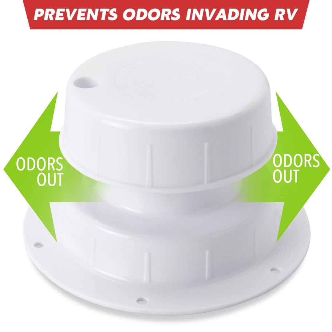 RV Plumbing Vent Caps 2 Pcs White Plastic Q148863