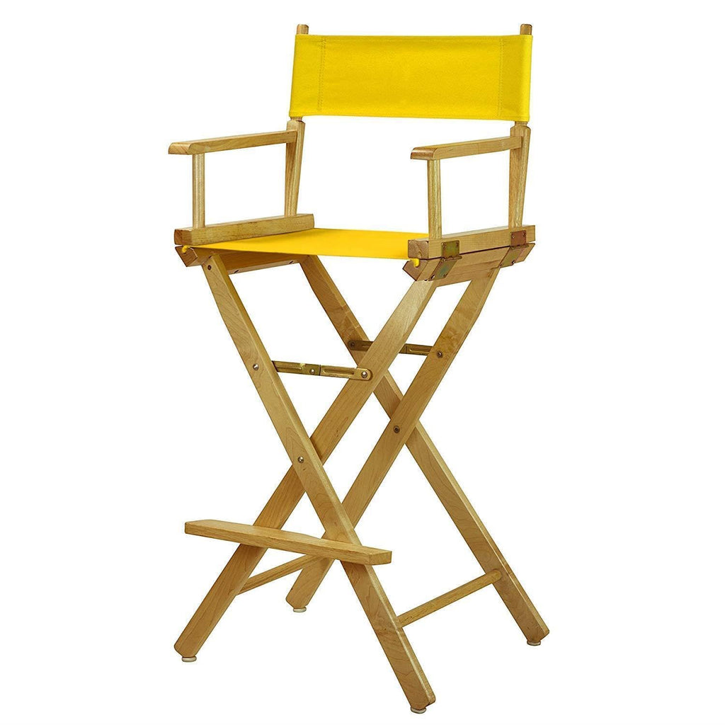 Director's Chair with Armrests Foldable Lightweight 30-Inch Natural Frame Q355