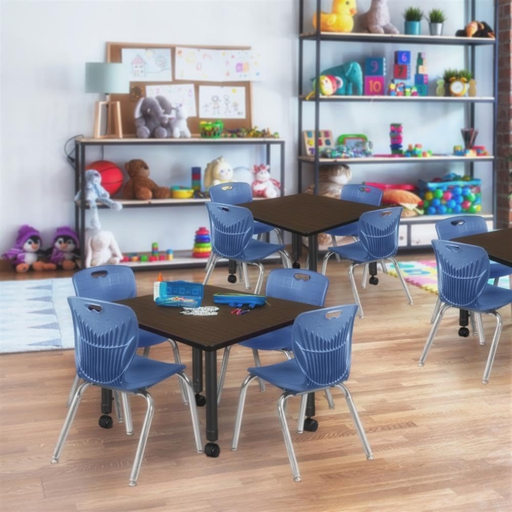 Square Mobile Table & 4 Stack Chairs A544