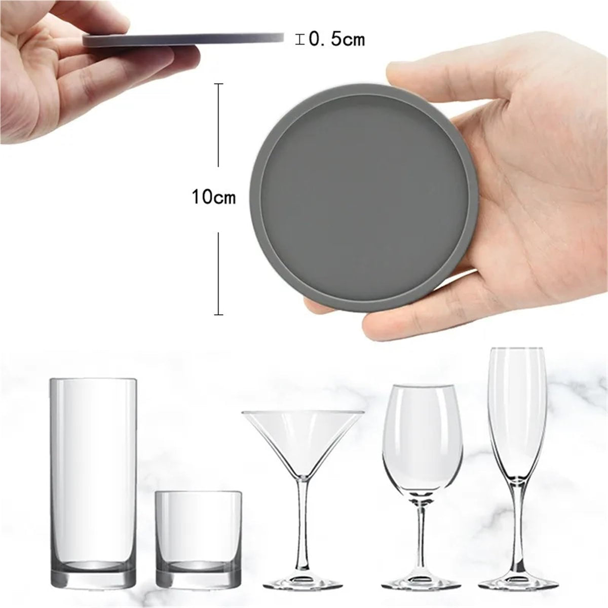 32 Pc Black Silicone Coasters I503643