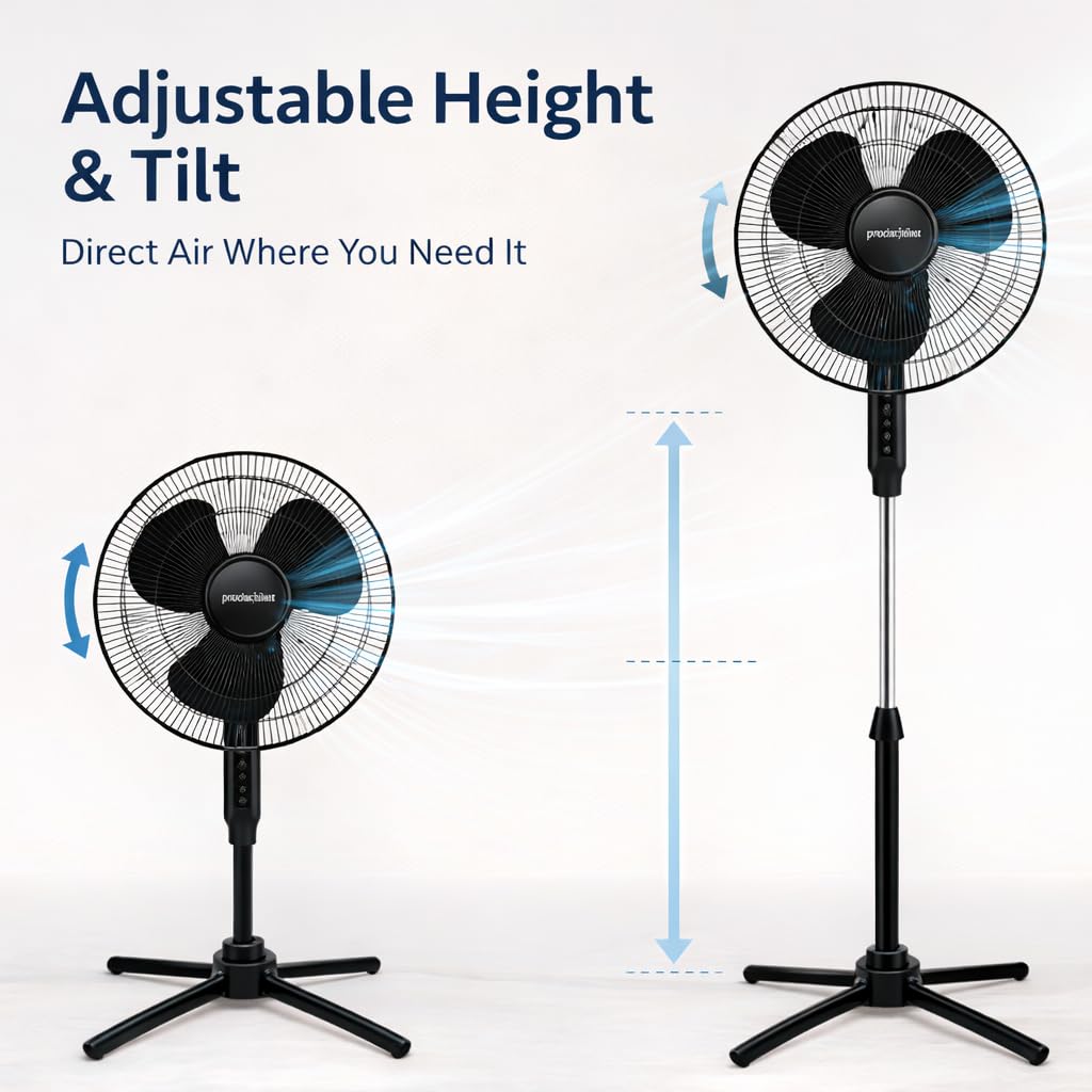 16-Inch 3-Speed Oscillating Pedestal Fan O656236