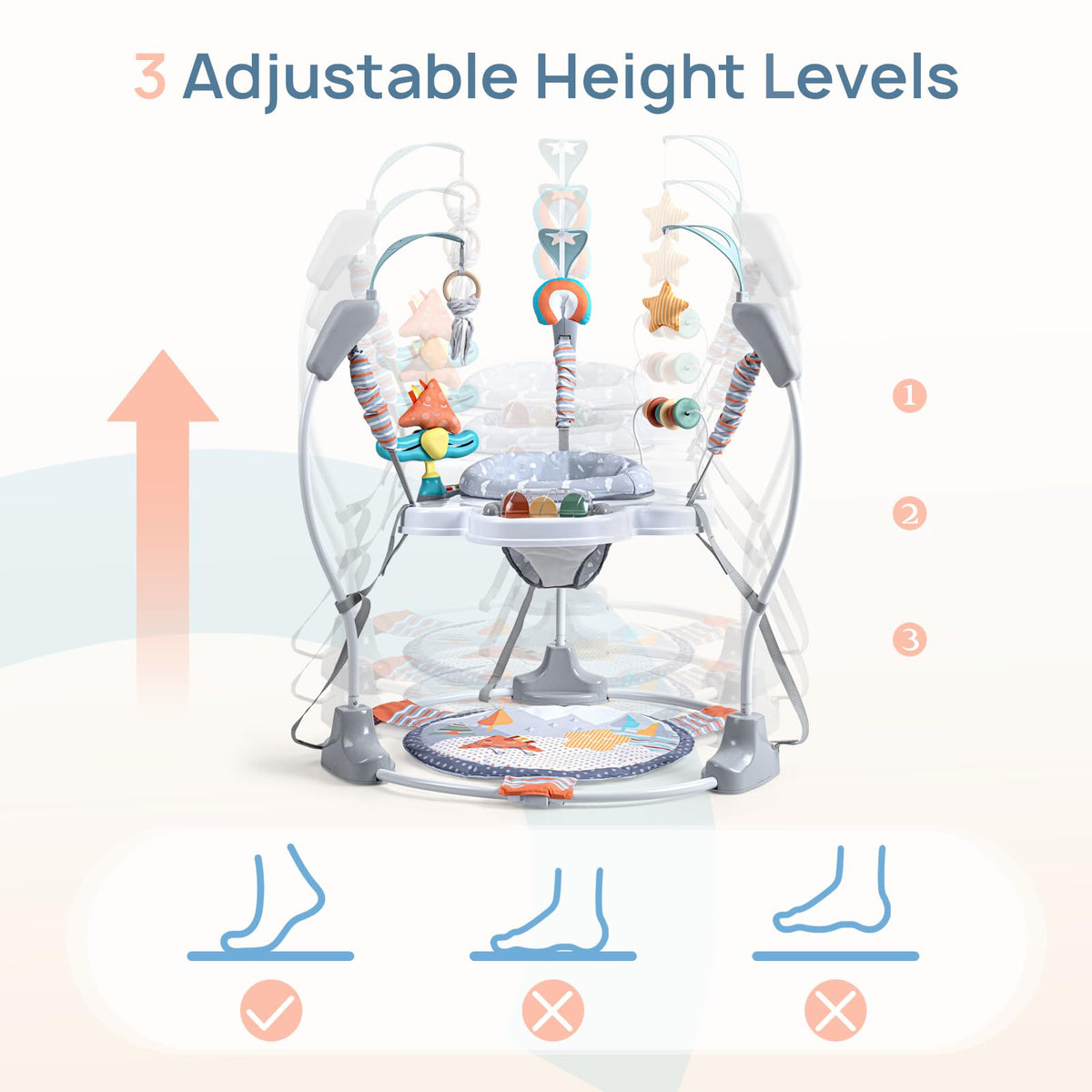 Baby Activity Center with Music, 3 Heights C872