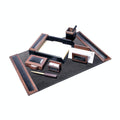 Walnut & Leather 7-Piece Desk Set O381353