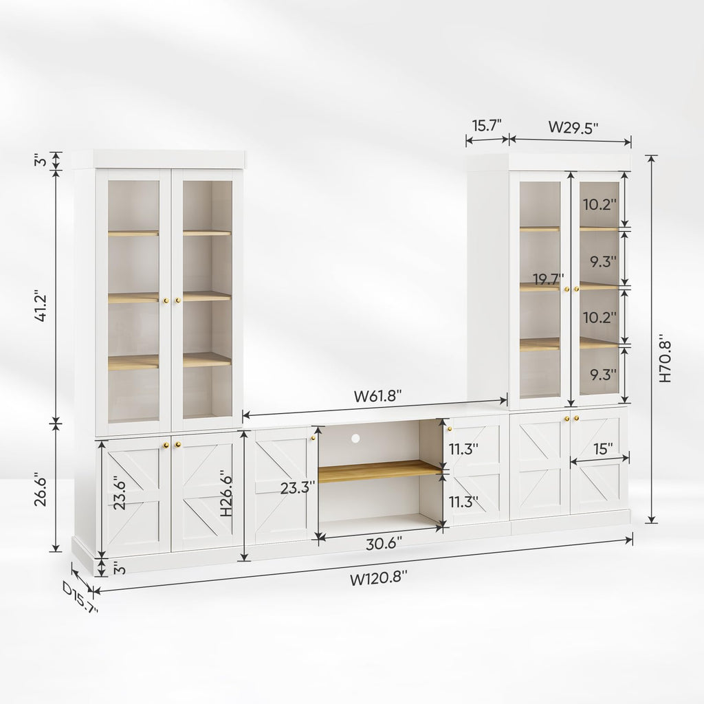 White TV Stand Entertainment Center W857