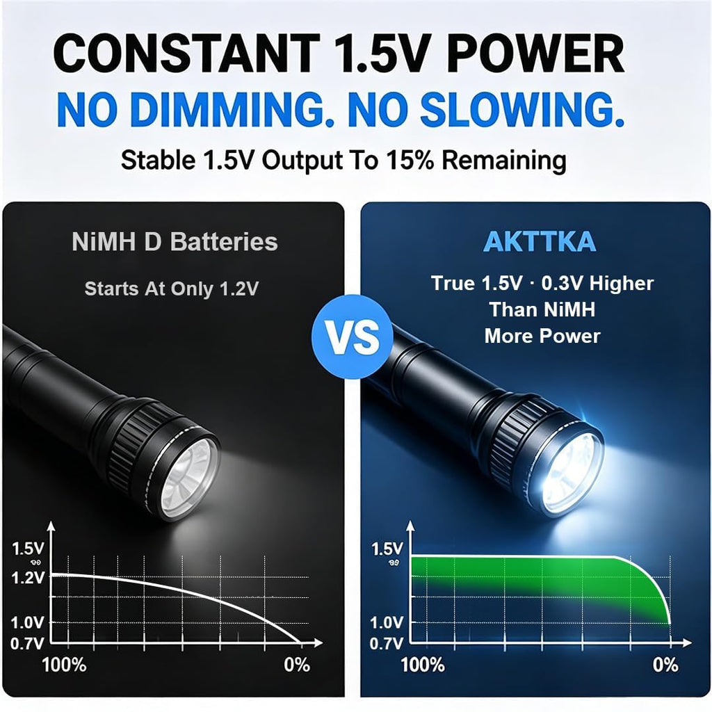 4 Pack Rechargeable D Batteries 1.5V Lithium W51885