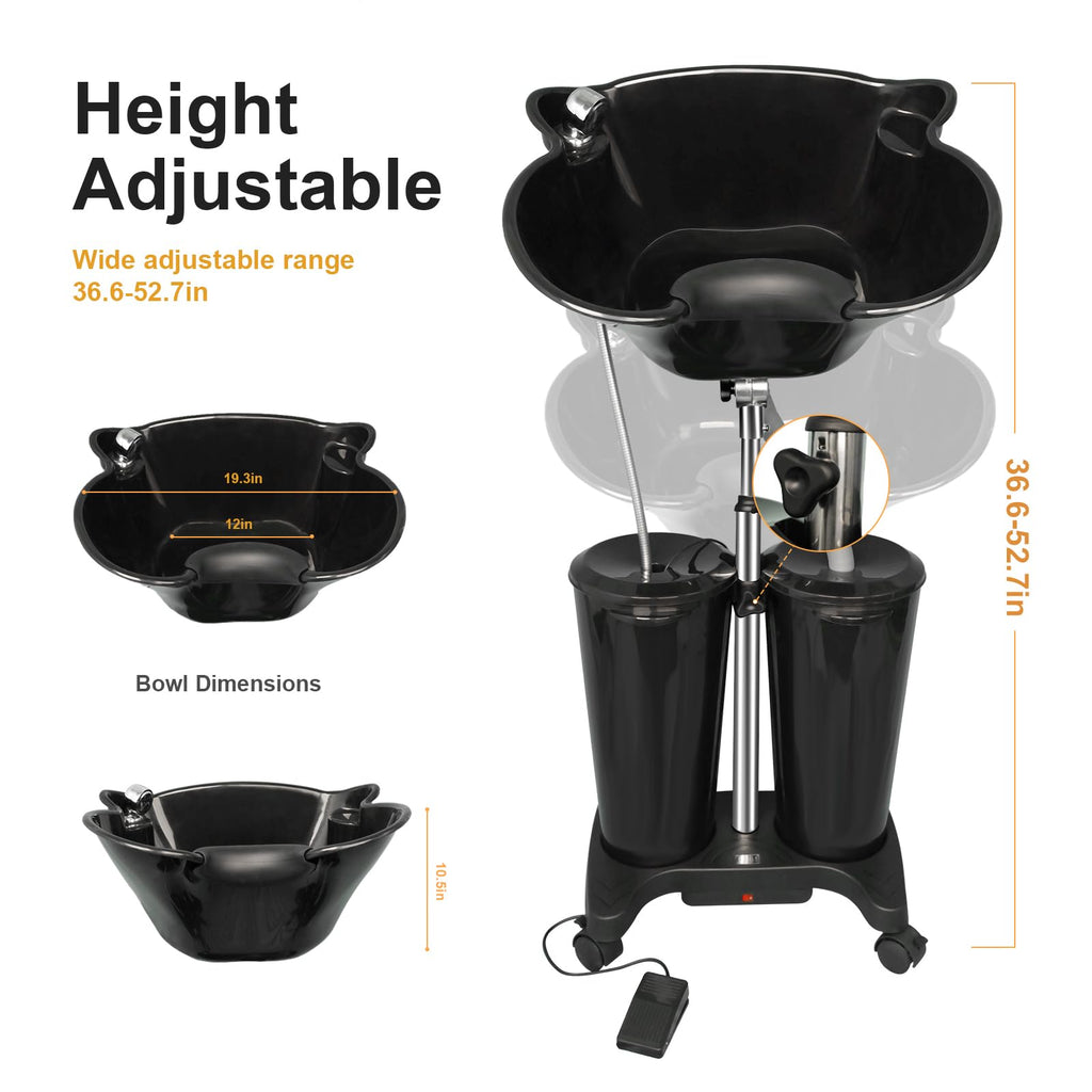 Portable Shampoo Bowl with Electric Pump and Water Tanks I15013