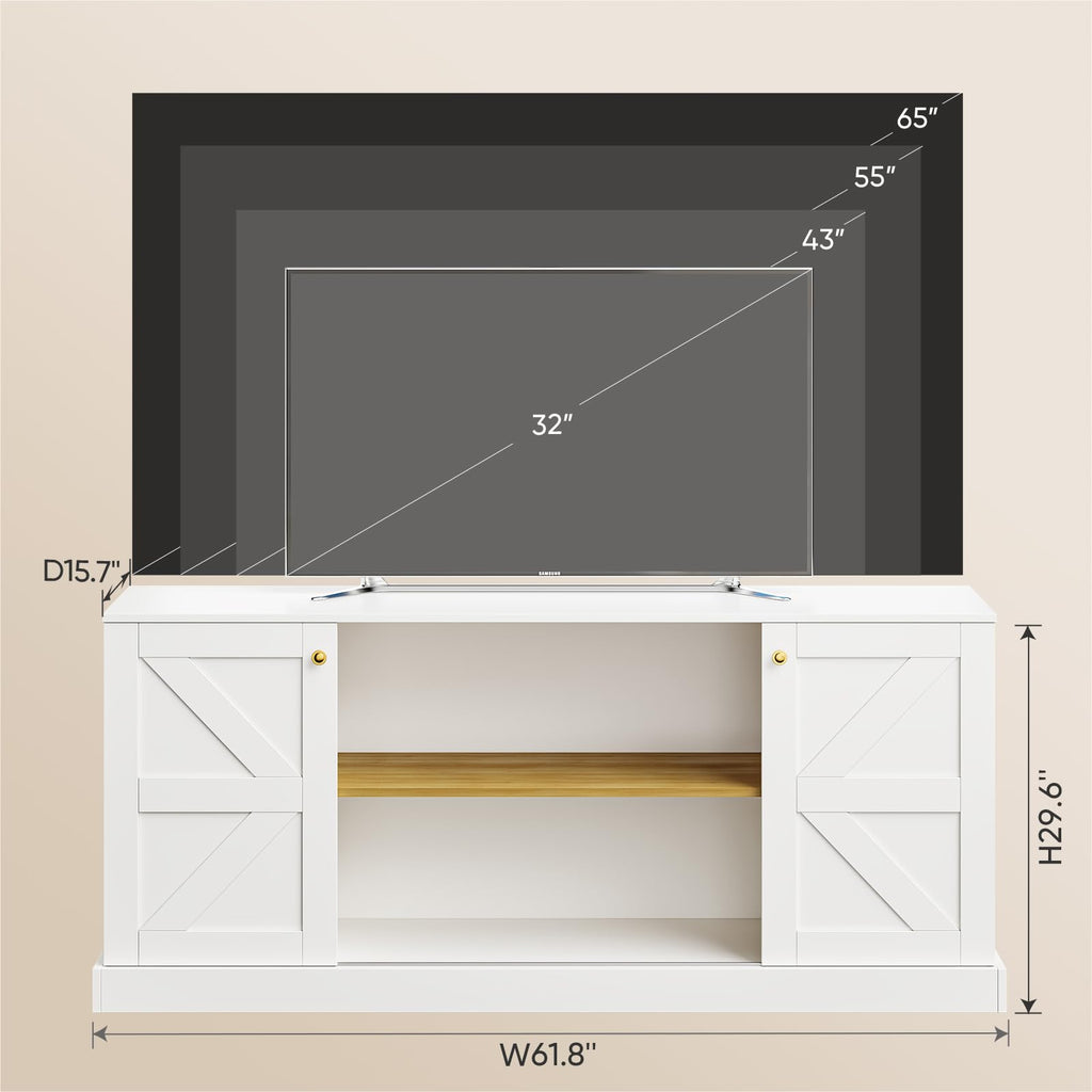 White TV Stand Entertainment Center W857