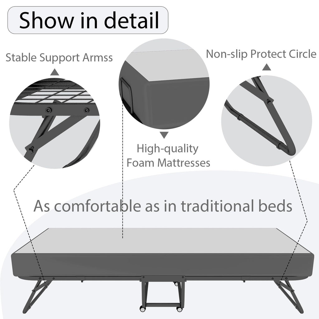 Folding Bed with 5-Inch Memory Foam Mattress L525