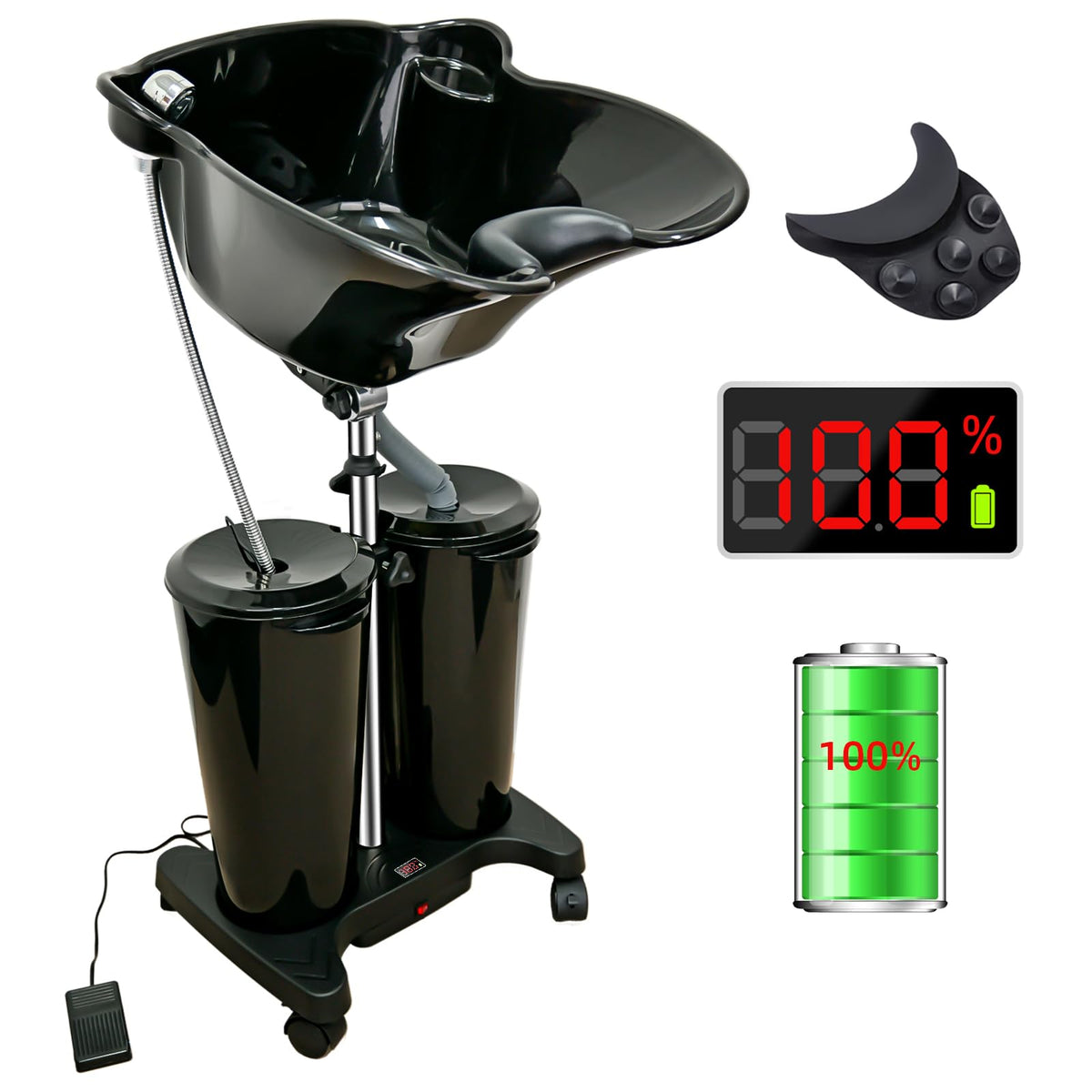 Portable Shampoo Bowl with Electric Pump and Water Tanks I15013