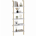 White 5-Tier Ladder Bookshelf K472