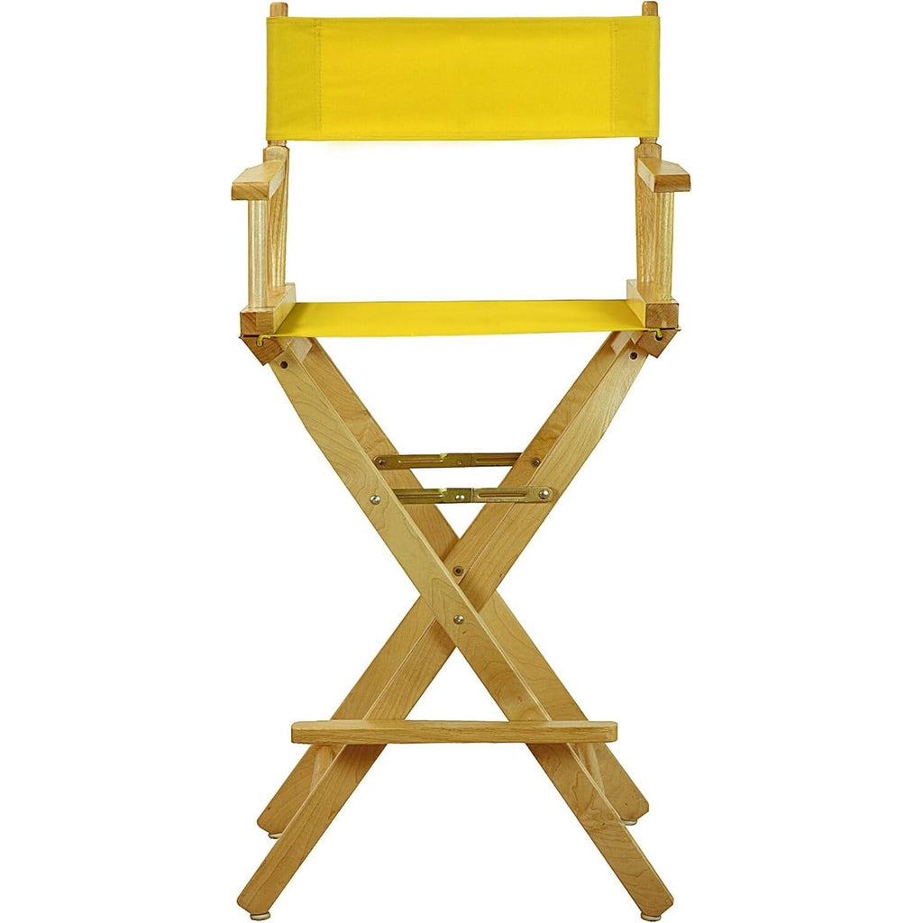 Director's Chair with Armrests Foldable Lightweight 30-Inch Natural Frame Q355