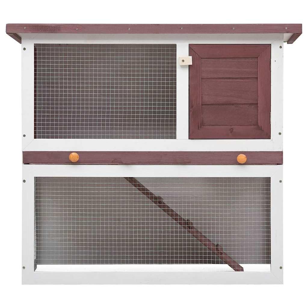 Outdoor Wooden 2-Tier Rabbit Hutch with Tray K363111