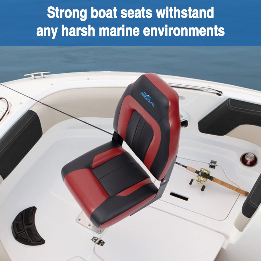 Black and Red 2 Packs Folding Boat Seat with 2 Storage Bags C361