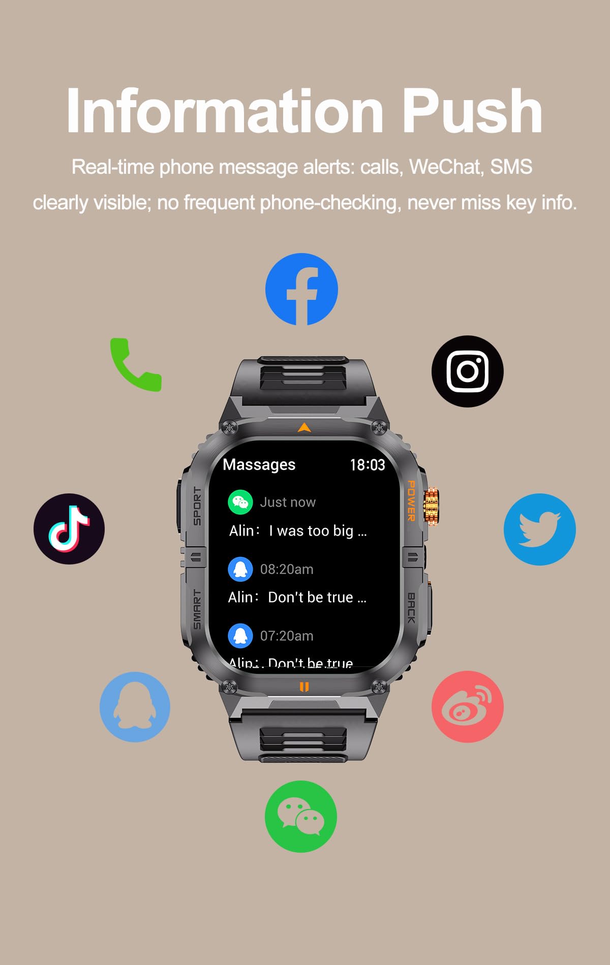 Military Smart Watch with Bluetooth Calling, Heart Rate Monitor, Sleep Tracking, Camouflage Green Y3465