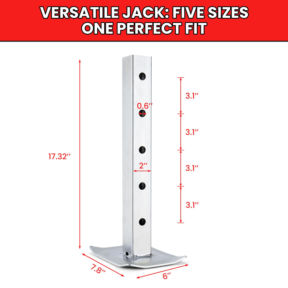 8000lbs 15 Inches Lift Square Trailer Jack with Drop Leg X779