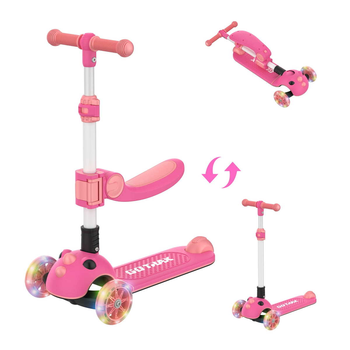 Foldable Kick Scooter with Seat W55948
