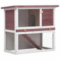 Outdoor Wooden 2-Tier Rabbit Hutch with Tray K363111