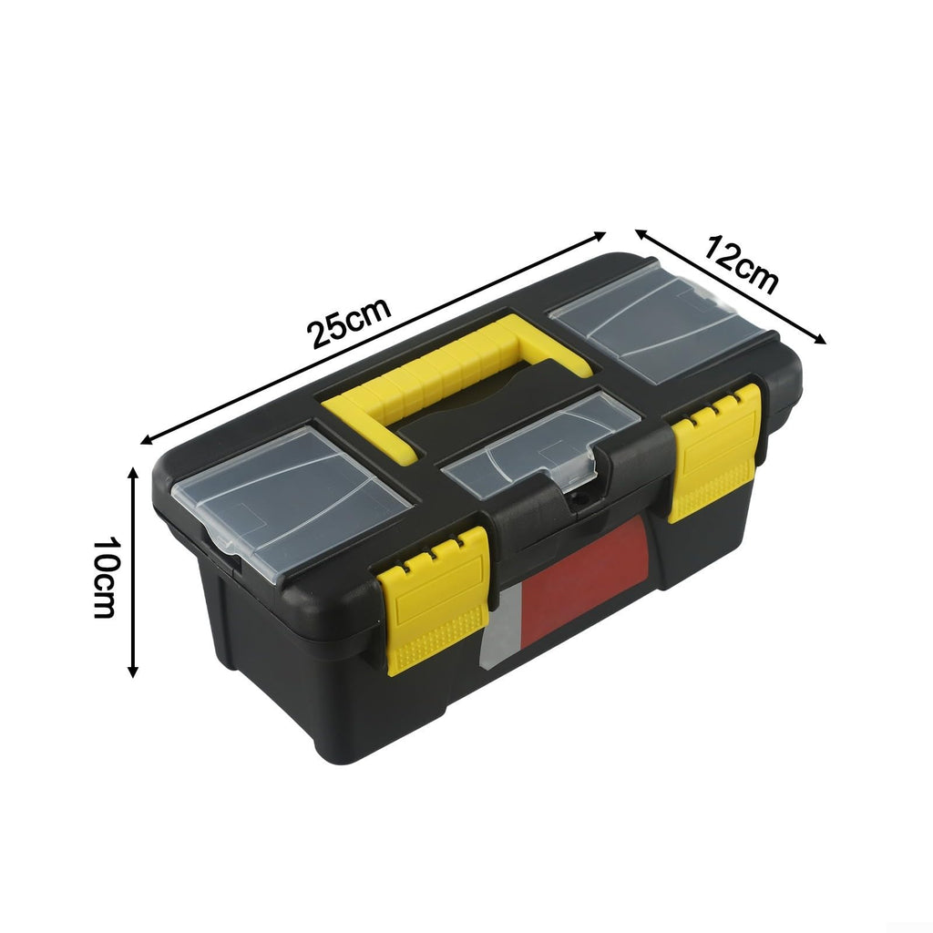 10 Inch Two-Layer Plastic Toolbox with Metal Hinges and Latching Lid Y4479