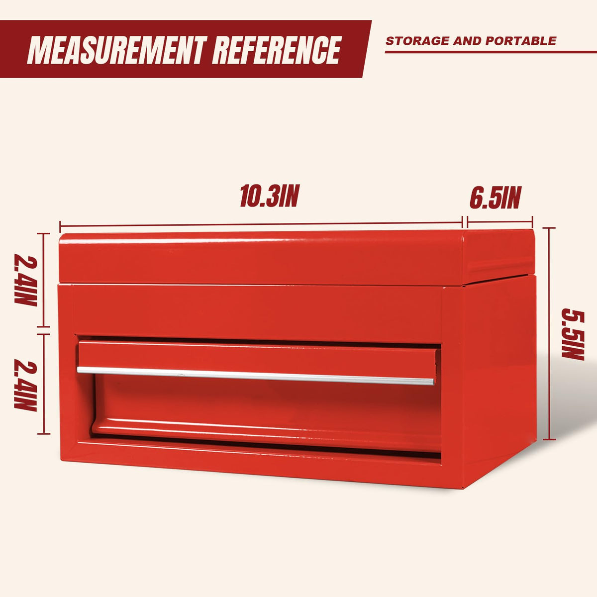 10" Mini Portable Steel Tool Box with Drawer P5244