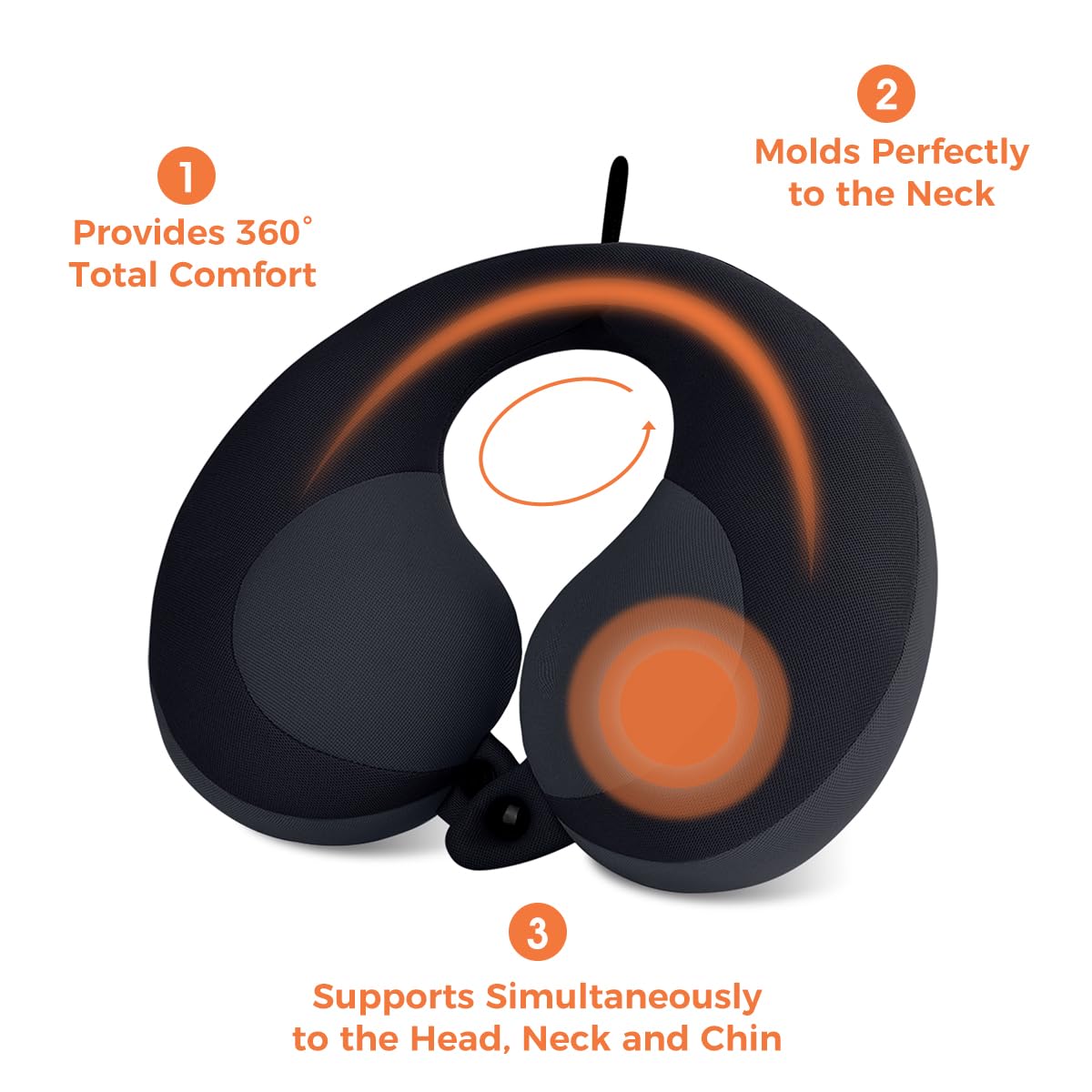 Kids Travel Neck Pillow Black P565