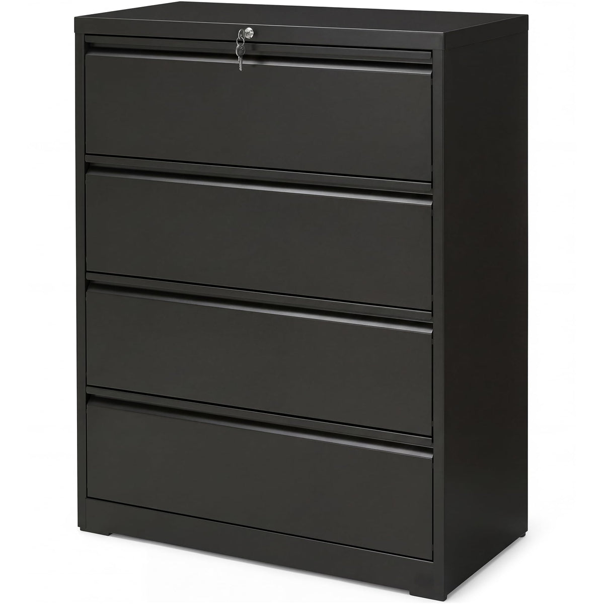 4 Drawer Black Metal File Cabinet with Lock N44675