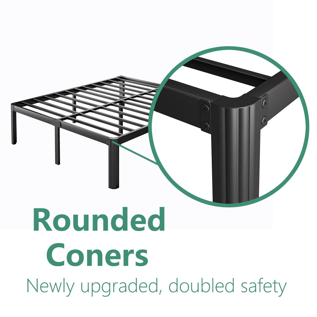18 Inch Metal Bed Frame Queen Size Black N64518