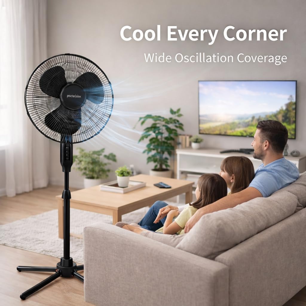 16-Inch 3-Speed Oscillating Pedestal Fan O656236