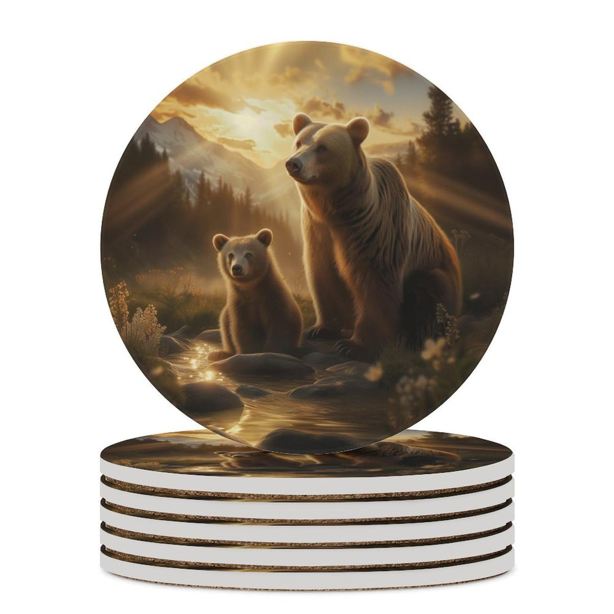 Black Bear Ceramic Coasters Set of 4 K5932