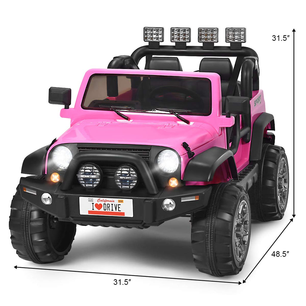 12V Battery Powered Ride on Truck with Remote Control, Pink L973486