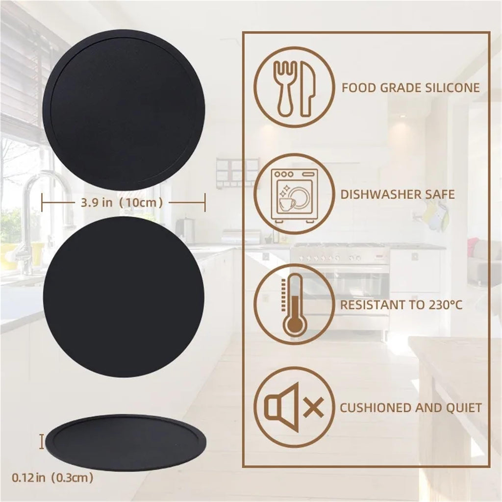 32 Pc Black Silicone Coasters I503643