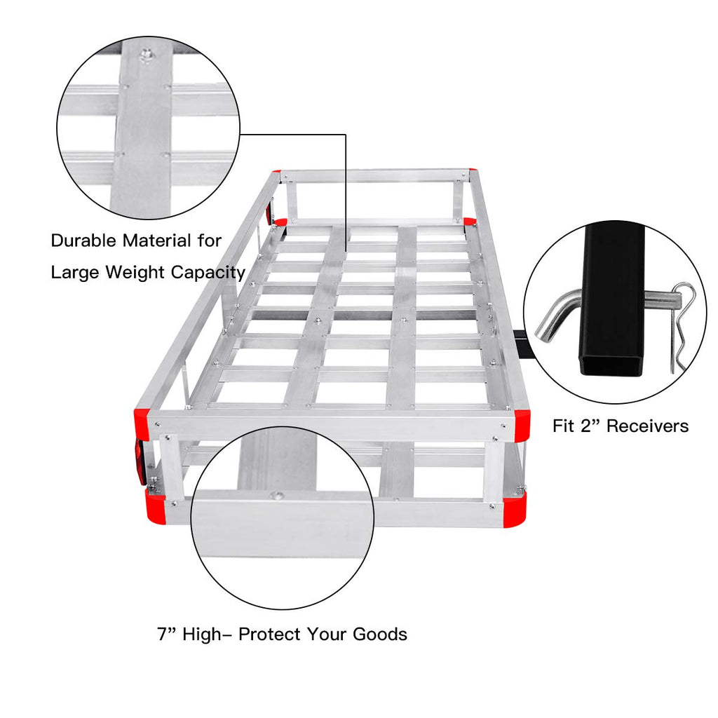Aluminum Hitch Cargo Carrier 60” x 22” x 7” K250