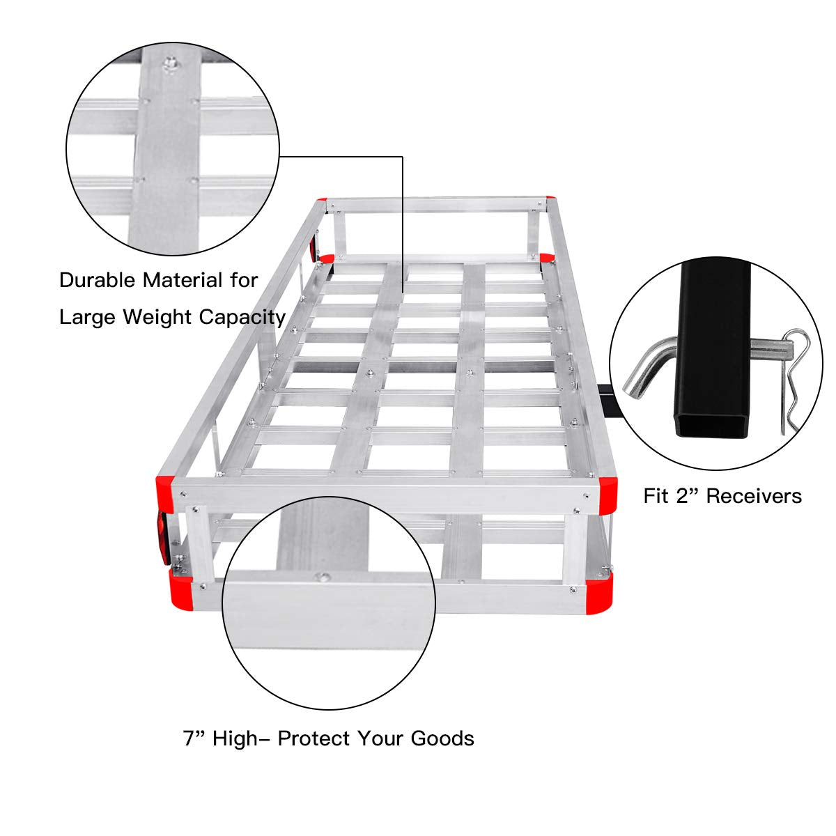 Aluminum Hitch Cargo Carrier 60” x 22” x 7” K250