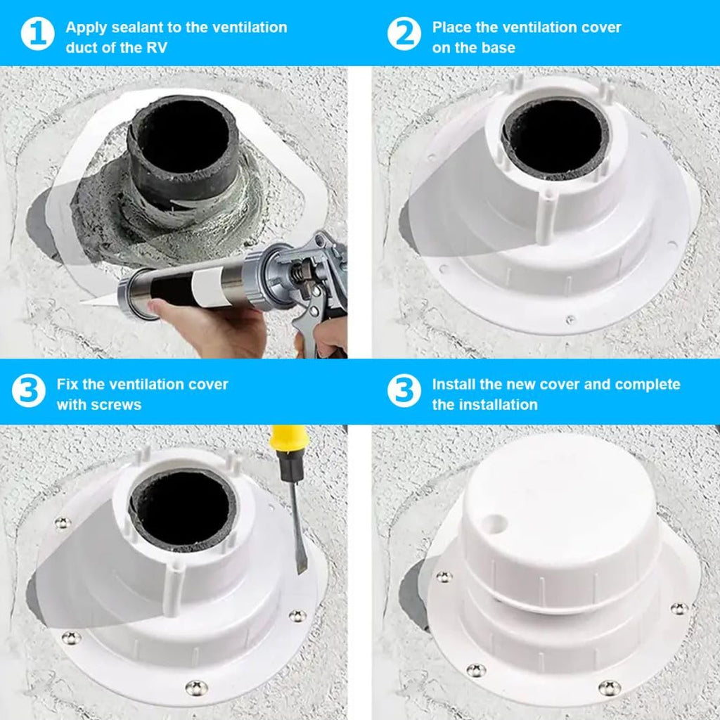 RV Plumbing Vent Caps 2 Pcs White Plastic Q148863