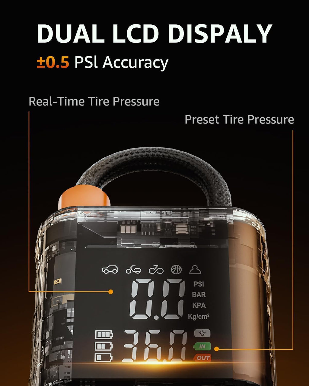 Portable Cordless Tire Inflator Air Compressor 150 PSI M729