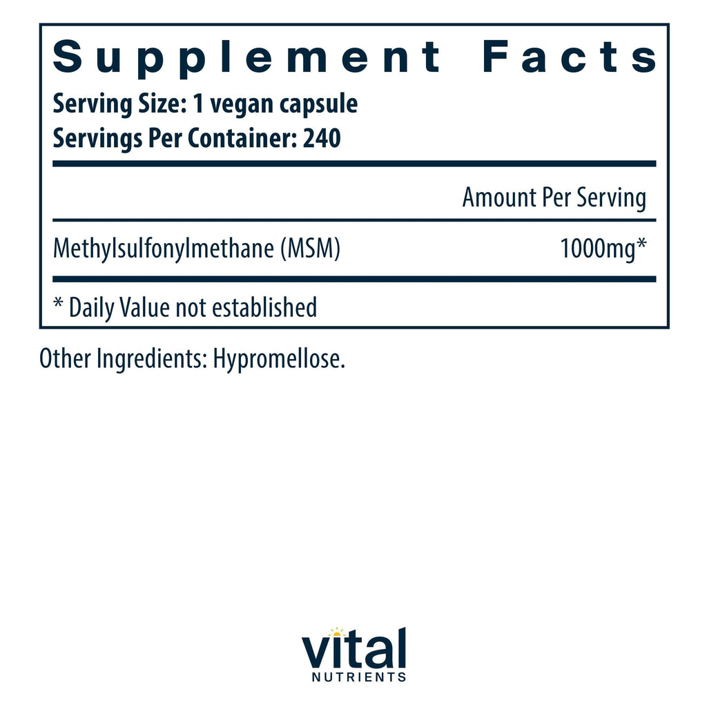 MSM 1,000mg 240 Capsules A166256