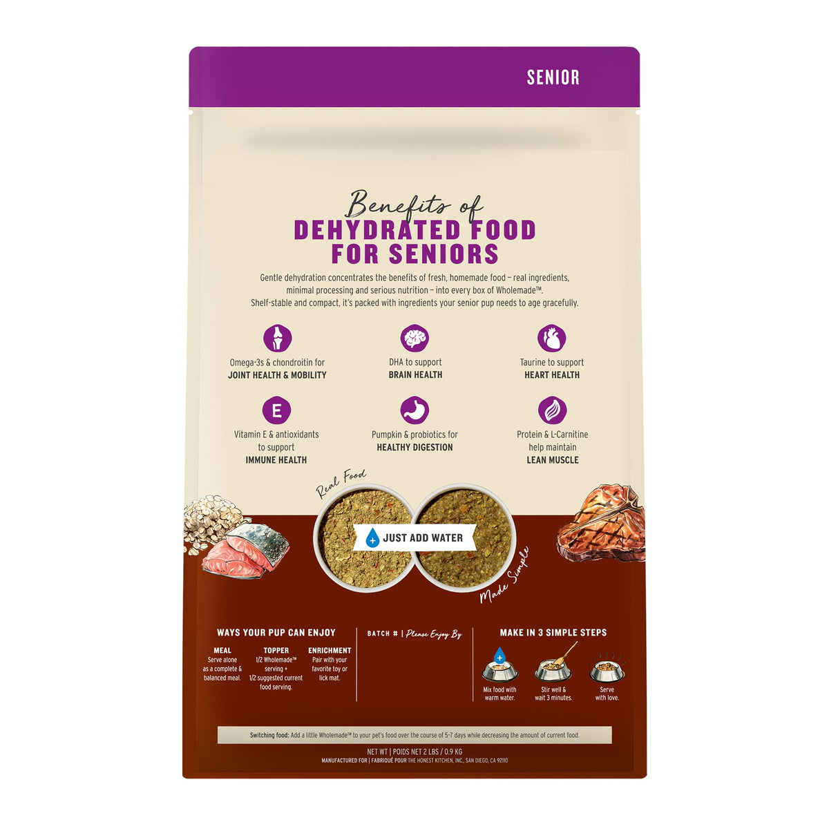 Whole Grain Senior Dog Food 2 lb Bag Y863826